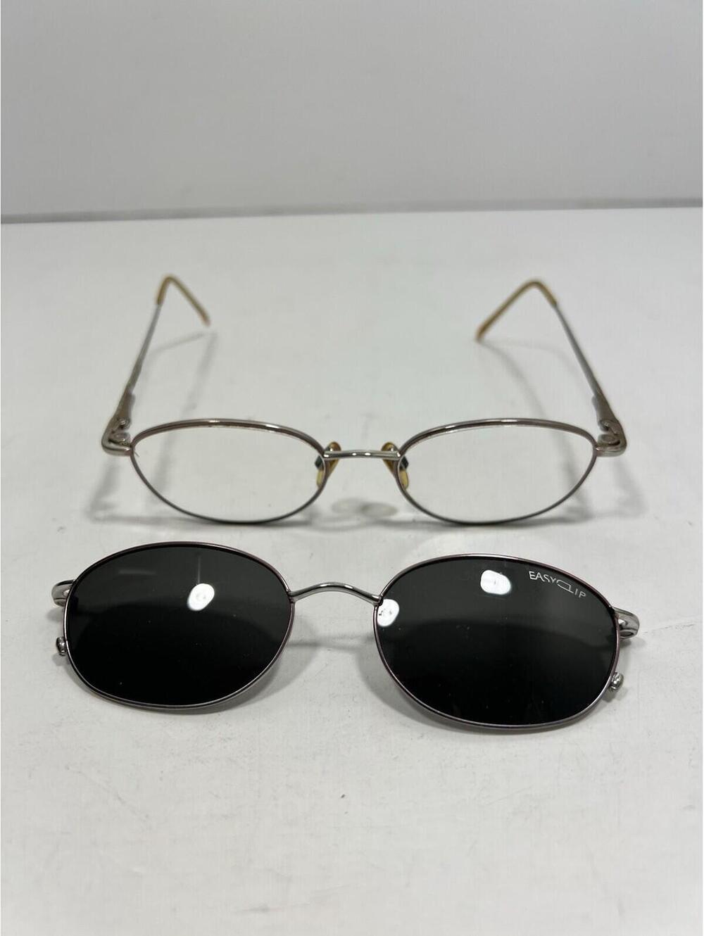 Easy clip Fergani 898 Eyeglasses/sunglasses Gold Oval Full Rim Frames 50-17-135